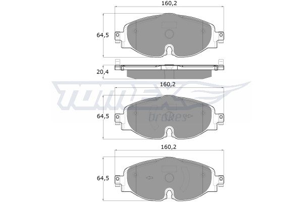 TOMEX BRAKES stabdžių trinkelių rinkinys, diskinis stabdys TX 18-05